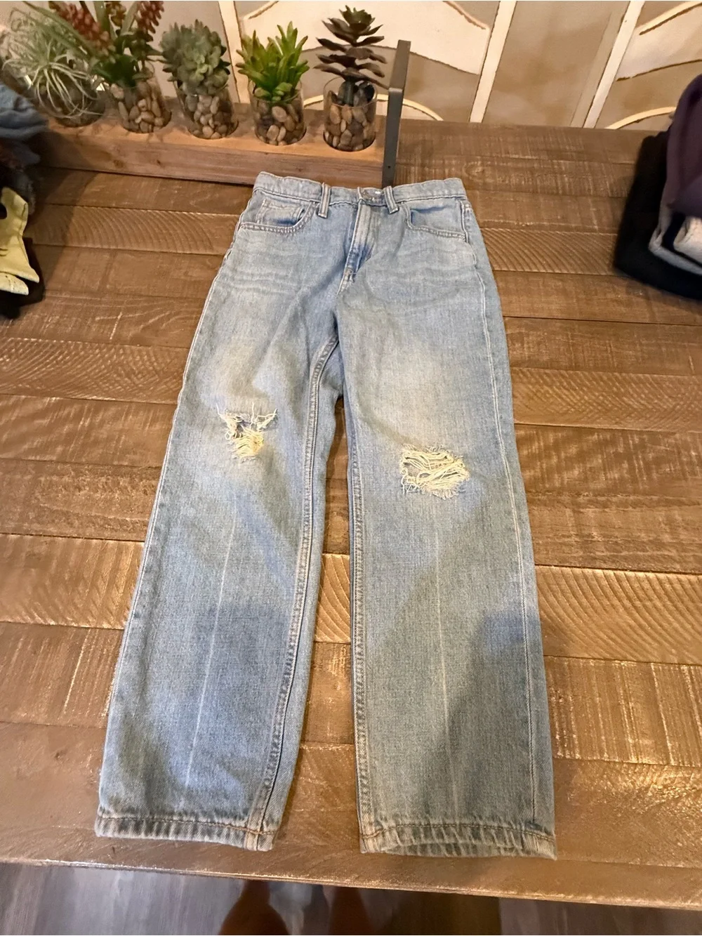 Old Navy Light Blue Distressed Kids Jeans